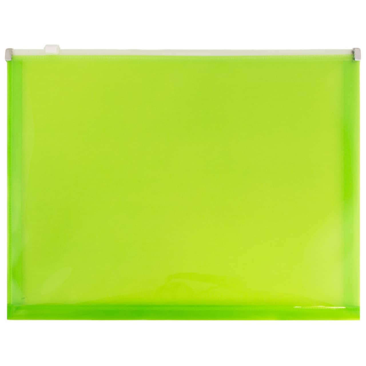 JAM Paper 9.75" x 13" Zip Closure Letter Booklet Plastic Envelopes, 12ct.